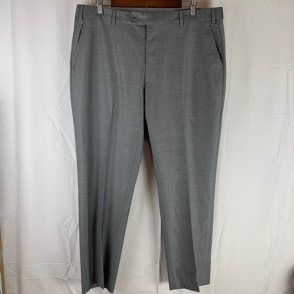 Chiari Dress Pants Mens 38R Grey Guabello Super 120s‎ Wool Made Italy Flat Front